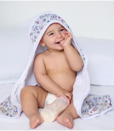 Toalha Com Capuz Bebê Vivaldi Bege