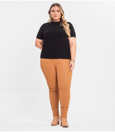 Legging Feminina Plus Size Secret Glam Marrom