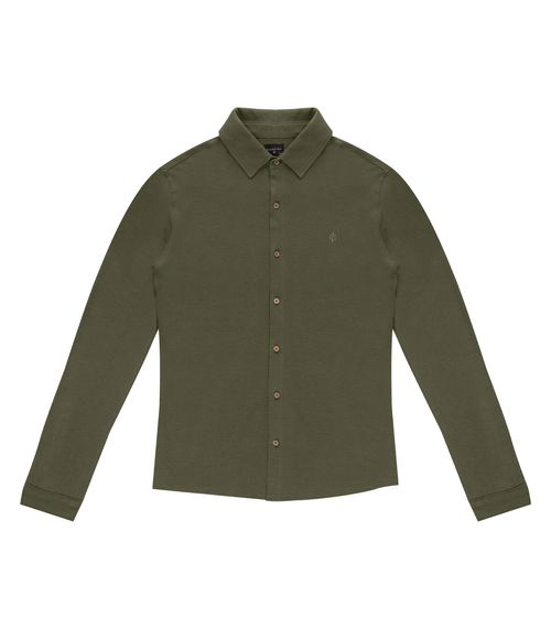 Camisa Masculina Manga Longa Moletinho Diametro Verde
