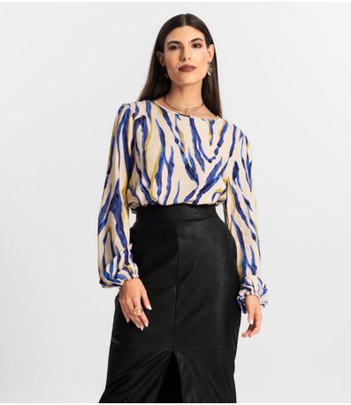 Blusa Feminina Manga Longa Endless Bege