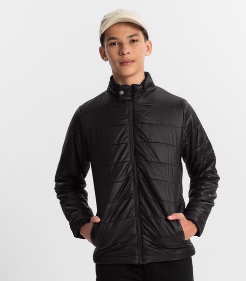 Jaqueta Puffer Juvenil Masculina Minty Preto