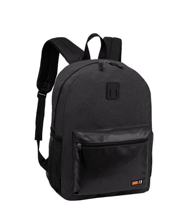 Mochila Masculina Escolar Com Bolso frontal Clio Preto
