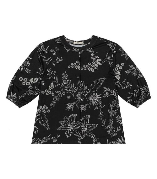 Camisa Plus Size Feminina Manga 3/4 Secret Glam Preto