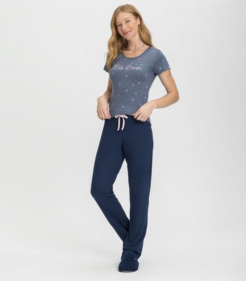 Pijama Feminino Ribana Mensageira Da Paz Cinza