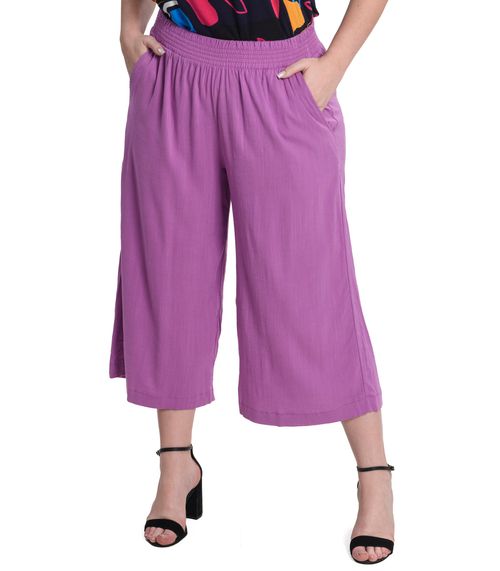 Calça Pantacourt Feminina Plus Size Secret Glam Roxo