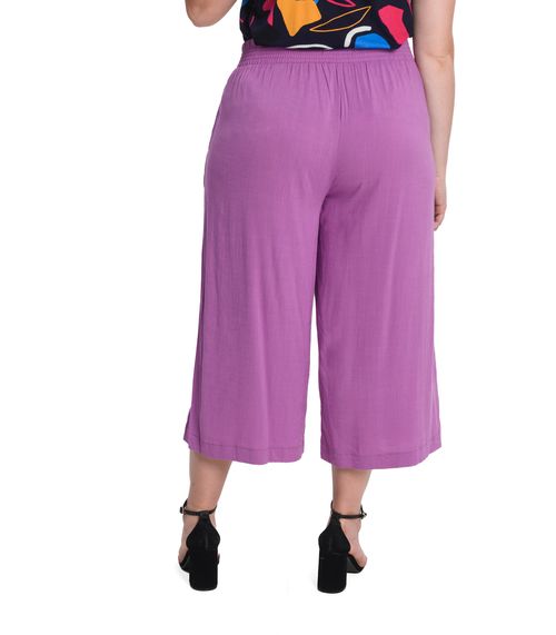 Calça Pantacourt Feminina Plus Size Secret Glam Roxo