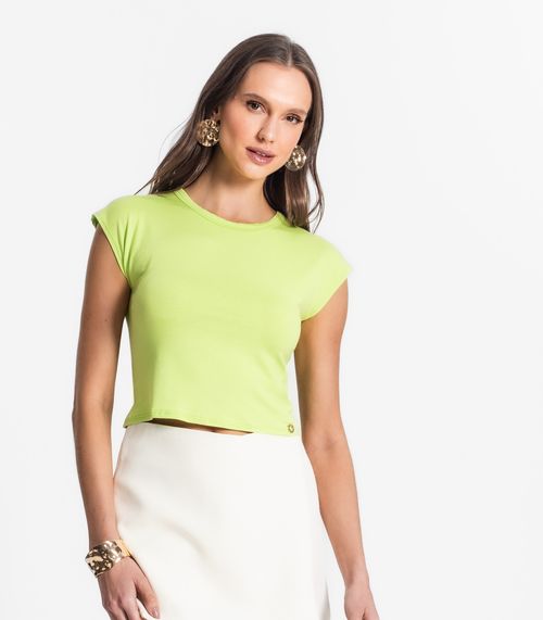 Blusa De Viscotorcion Básica Feminina Endless Verde