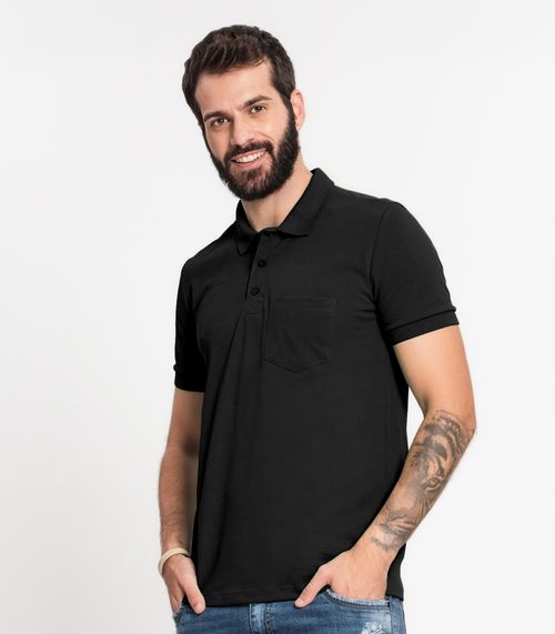 Camisa Polo Piquet Masculina KO Preto