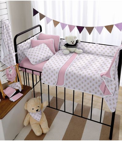 Edredom Bebê Estampado Vivaldi Rosa