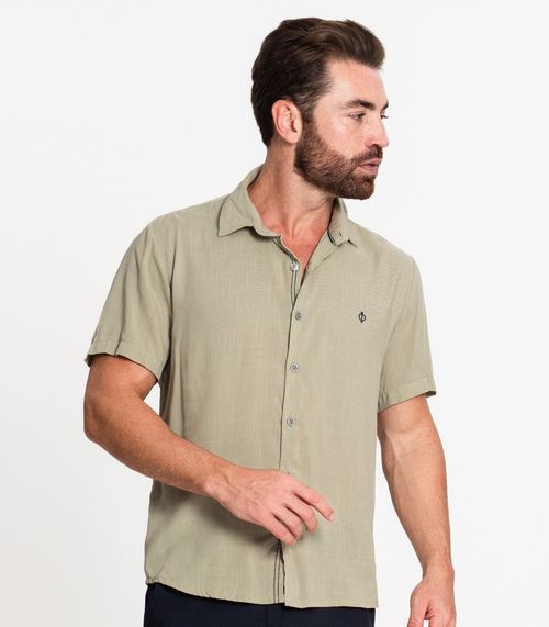 Camisa Masculina Em Viscose Slub Diametro Verde