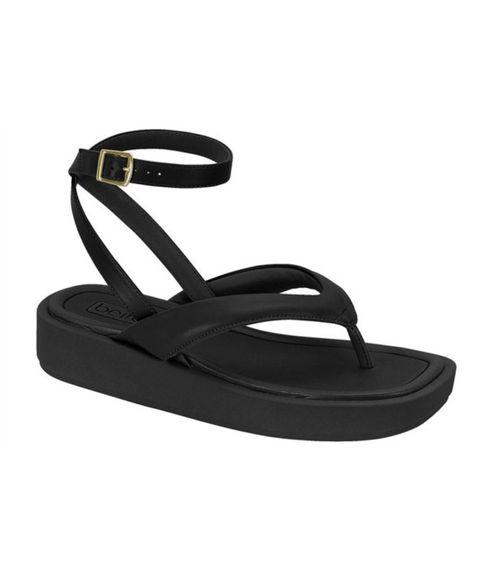 Sandalia Flatform Com Amarração Beira Rio Preto