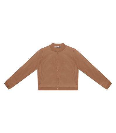 Casaco Juvenil Feminino Material Sintético Minty Marrom