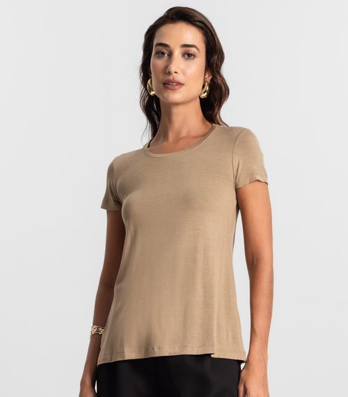 Blusa Feminina manga Curta KO Marrom