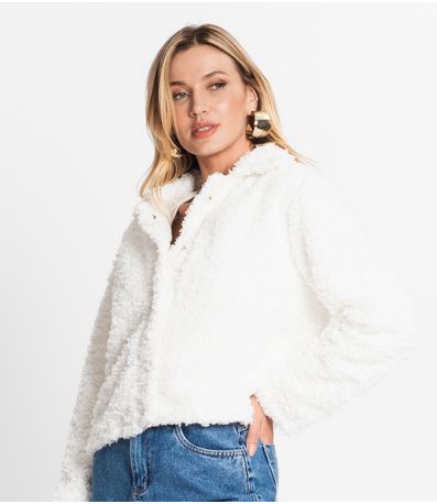 Casaco Teddy Alpaca Feminino Endless Off White