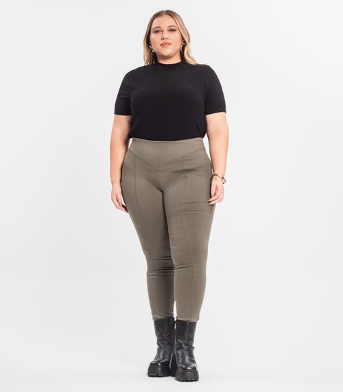 Legging Feminina Bengaline Plus Size Secret Glam Verde