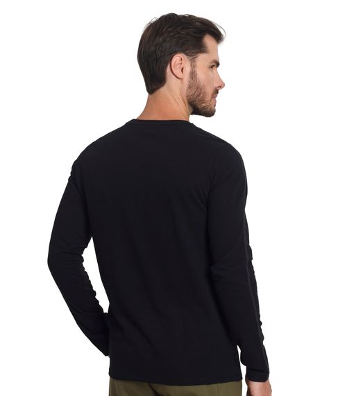 Camiseta Manga Longa Meia Malha Strong Diametro Preto