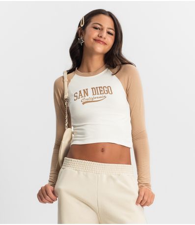 Blusa Juvenil Manga Longa San Diego Minty Marrom
