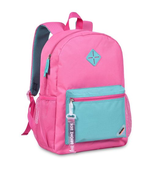 Mochila Feminina Escolar Com Chaveiro De Pvc Clio Rosa
