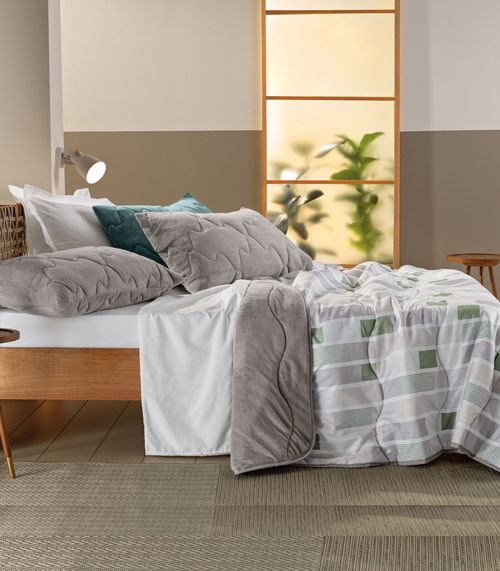 Edredom Blend Confort Queen Altenburg Cinza