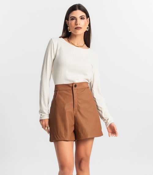 Blusa Feminina Canelada Manga Longa Endless Bege