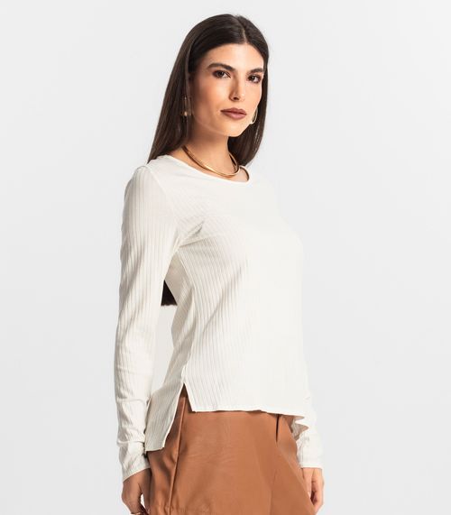 Blusa Feminina Canelada Manga Longa Endless Bege