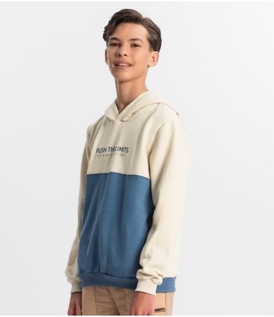 Blusão Juvenil Masculino Com Capuz Minty Bege