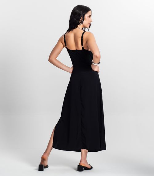 Vestido Feminino Midi Franzido Style Box Preto