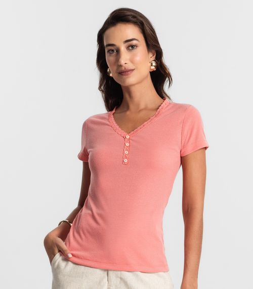 Blusa Feminina Ribana de Linho KO Laranja