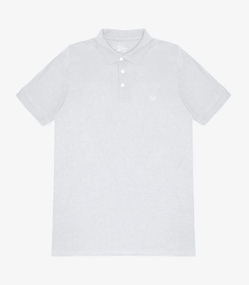 Camisa Polo Básica Plus Size MMT Branco