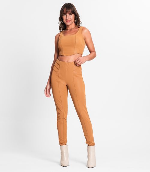 Legging Feminina Em Suede Endless Marrom
