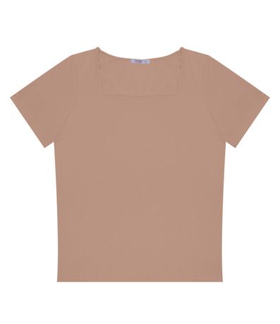 Blusa Feminina Plus Size Secret Glam Marrom
