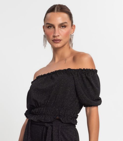Conjunto Feminino Blusa Com Shorts Endless Preto