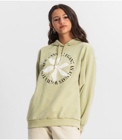 Blusão Juvenil Feminino Com Capuz Minty Verde