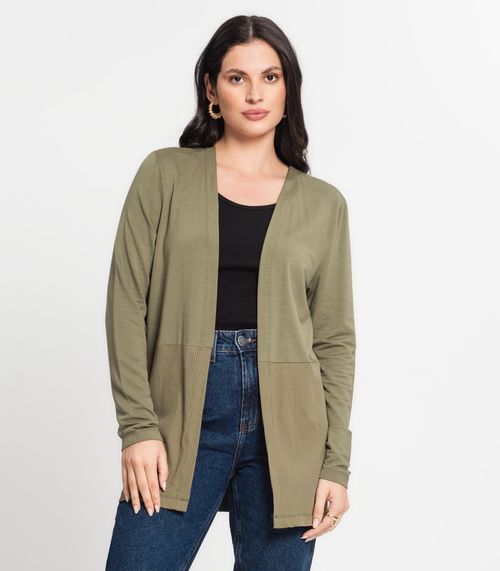 Cardigan Canelado Feminino Endless Verde
