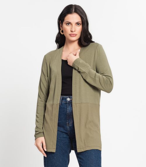Cardigan Canelado Feminino Endless Verde