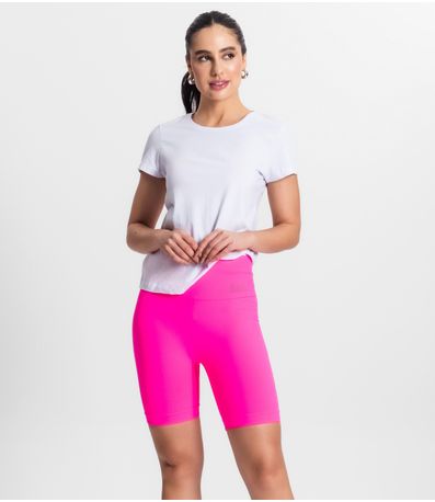 Bermuda Feminina Fitness Poliamida Seamless Loa Rosa