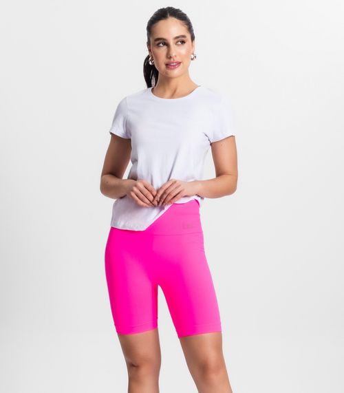 Bermuda Feminina Fitness Poliamida Seamless Loa Rosa