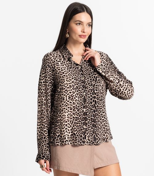 Camisa Feminina Manga Longa Select Marrom