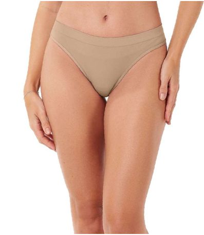 Calcinha Tanga Sem Costura Zee Rucci Bege