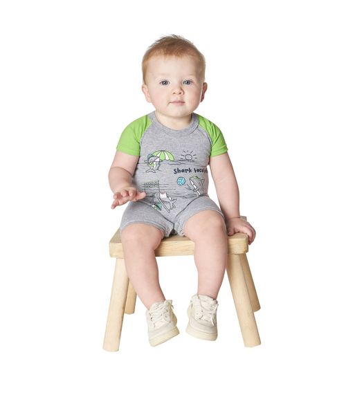 Macaquinho Infantil Menino Meia Malha Viston Cinza
