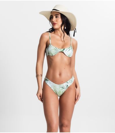 Conjunto Biquíni Estampado Com Aro Bela Gaia Verde