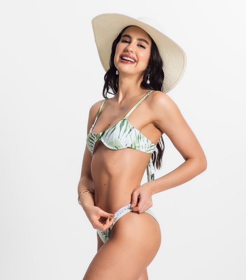 Conjunto Biquíni Estampado Com Aro Bela Gaia Verde