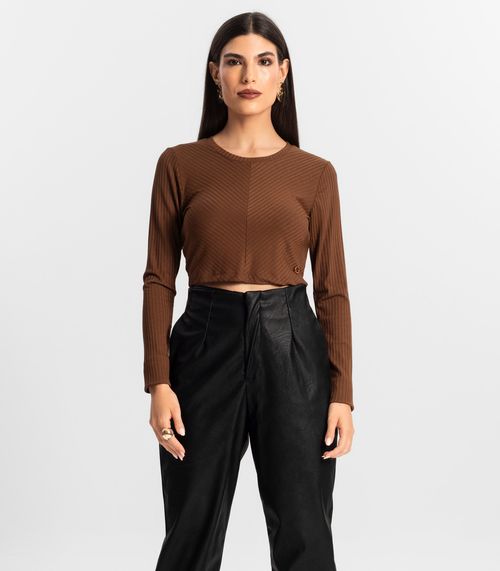 Blusa Feminina Manga Longa Endless Marrom