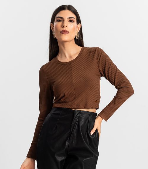 Blusa Feminina Manga Longa Endless Marrom
