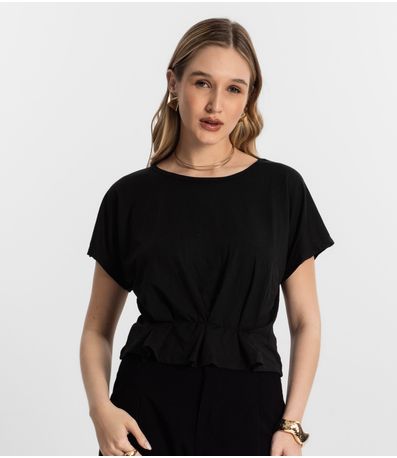 Blusa Feminina Com Pregas Endless Preto
