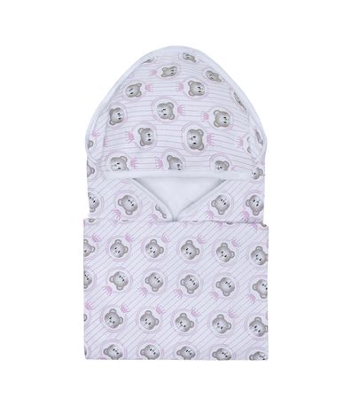 Toalha Com Capuz Bebê Vivaldi Rosa