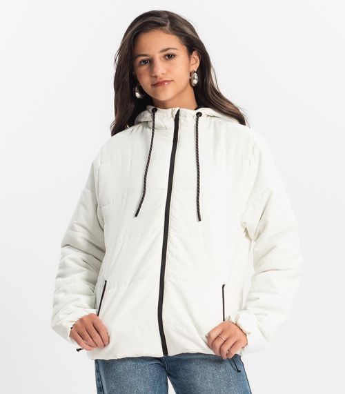Jaqueta Puffer Juvenil Unissex Minty Bege