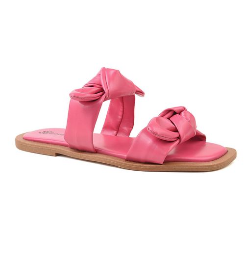 Sandália Rasteirinha Detalhe Nó Select Rosa
