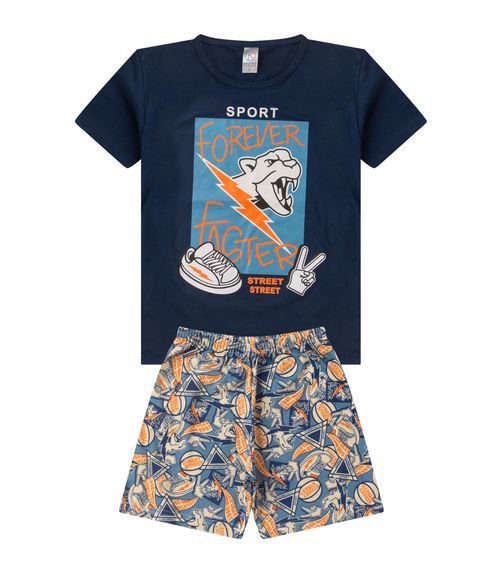 Pijama Juvenil Mascuilno Brilha No Escuro kappes Azul
