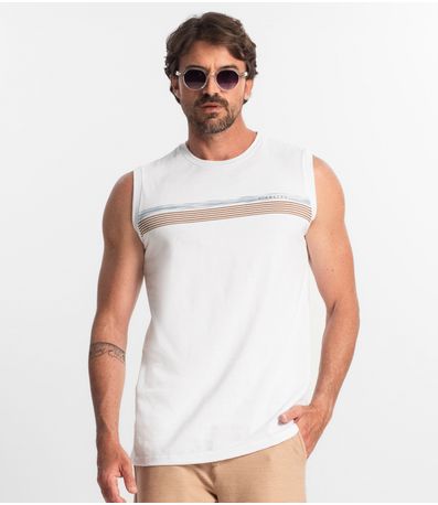 Regata Masculina Em Meia Malha Diametro Branco